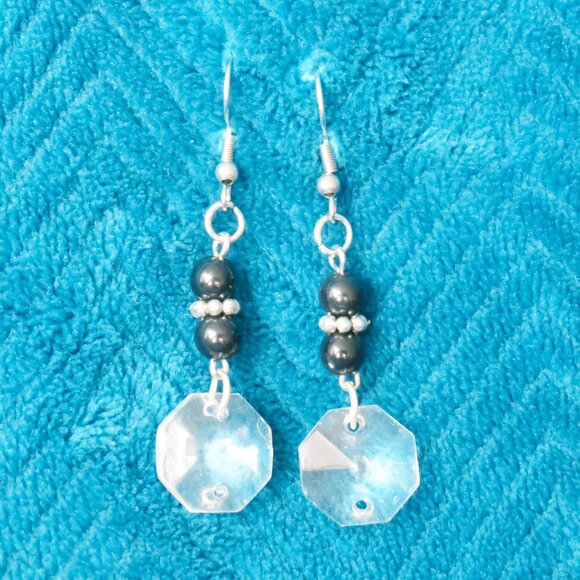 Elegant Beaded Drop Earrings, Handmade Hypoallergenic Jewelry - Picture 2 of 5